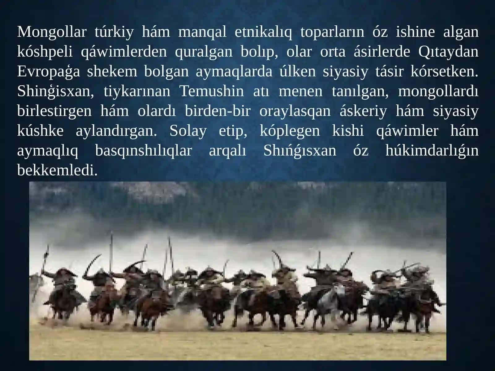 Etnogenez O’zbek ha’m Qaraqalpaq xalqinin’ etnik tariyxipáninenslaydjumısı 4