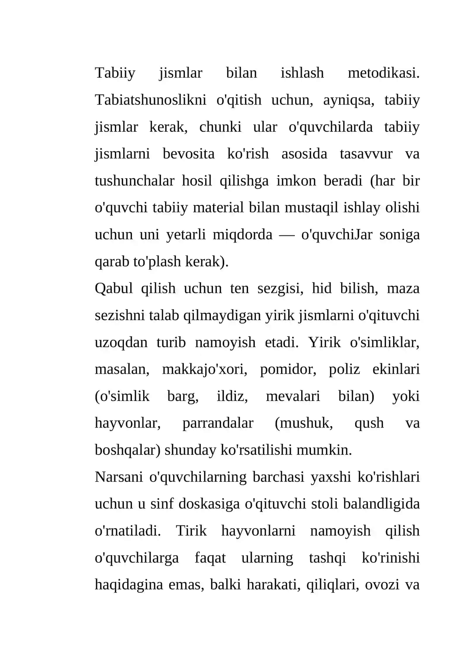 Tabiatshunoslikni o'qitishning ko'rgazmali uslubi 4