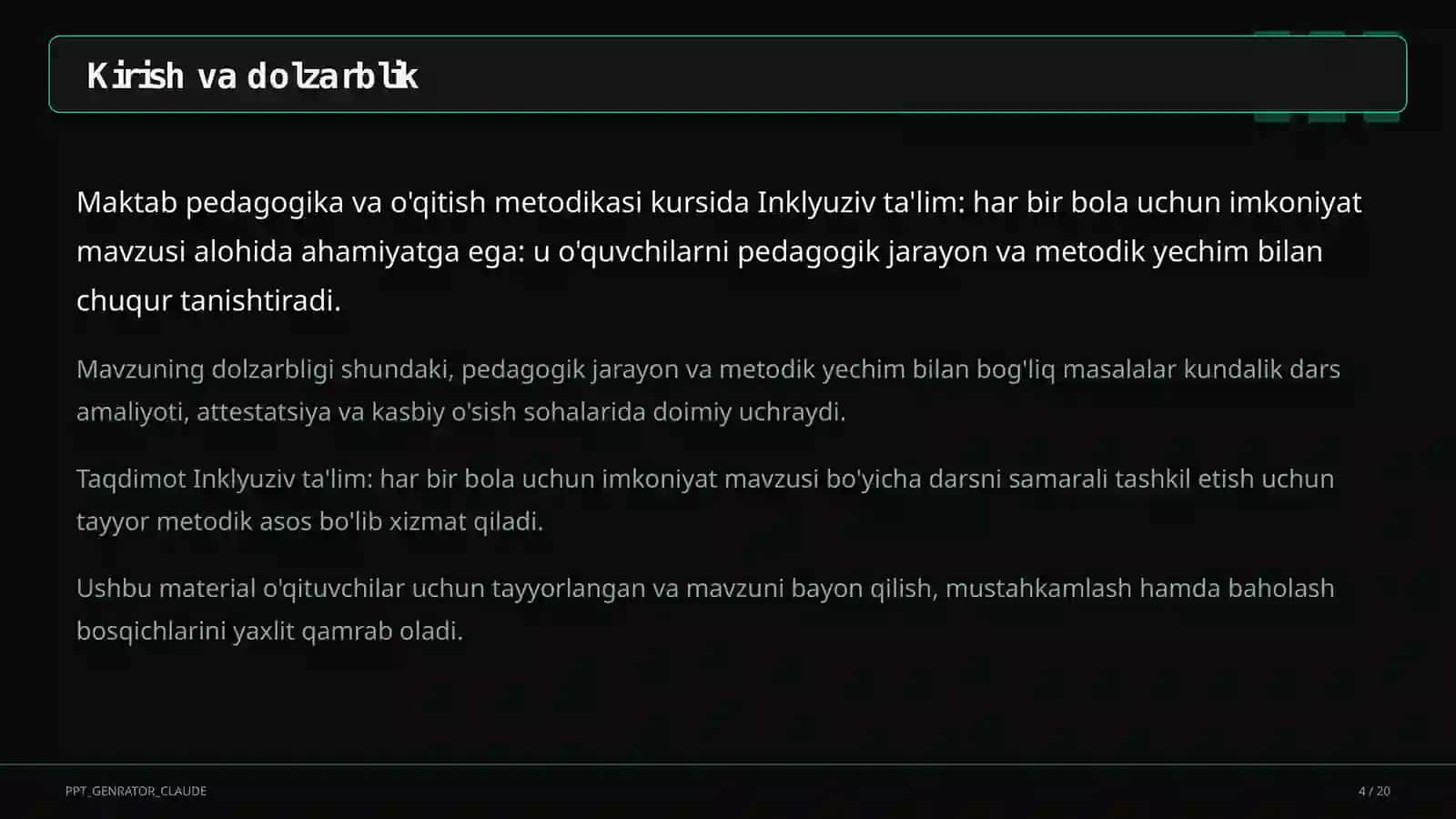 Inklyuziv ta'lim: har bir bola uchun imkoniyat 4
