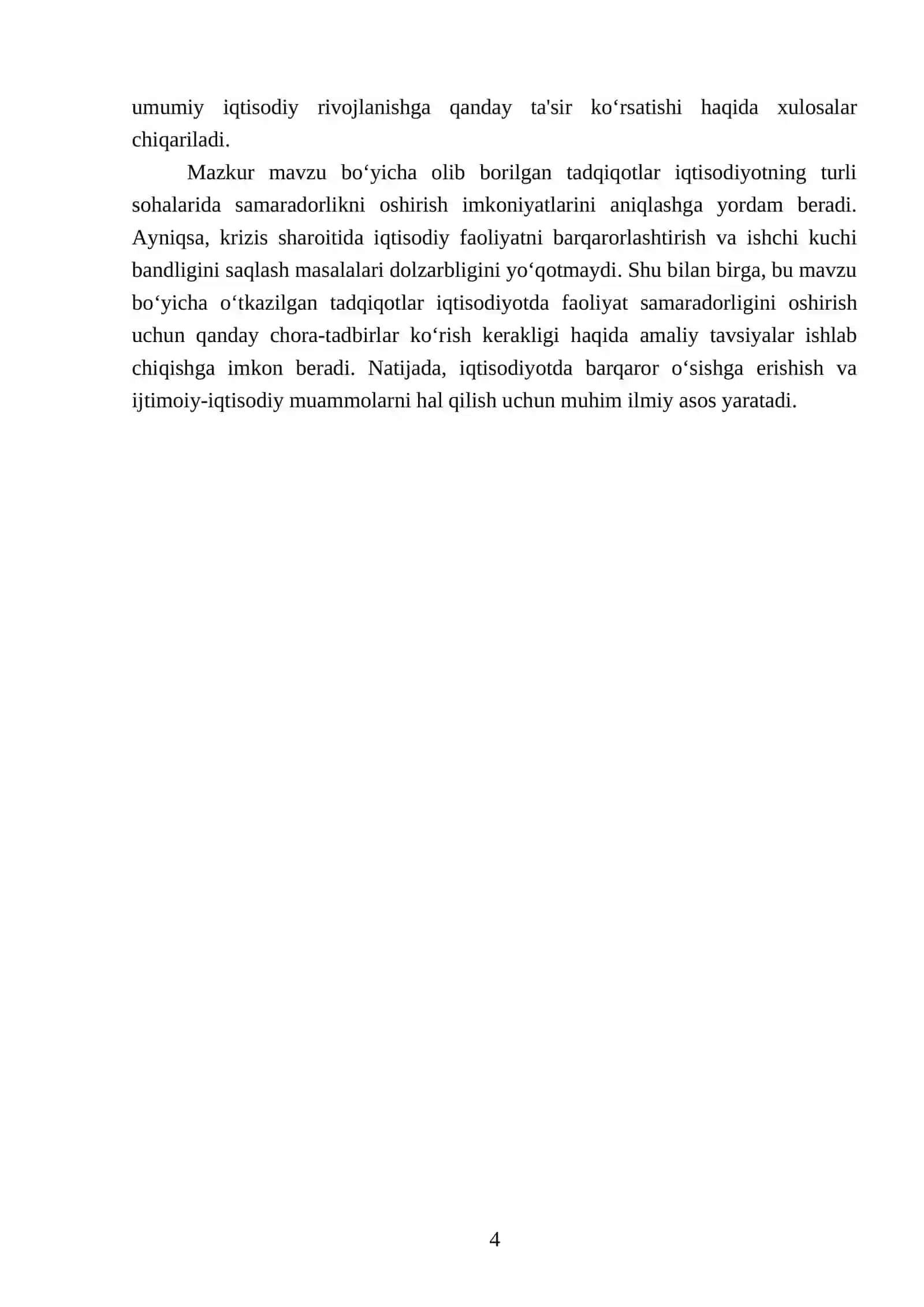 Iqtisodiyotda faoliyat samaradorligi 4
