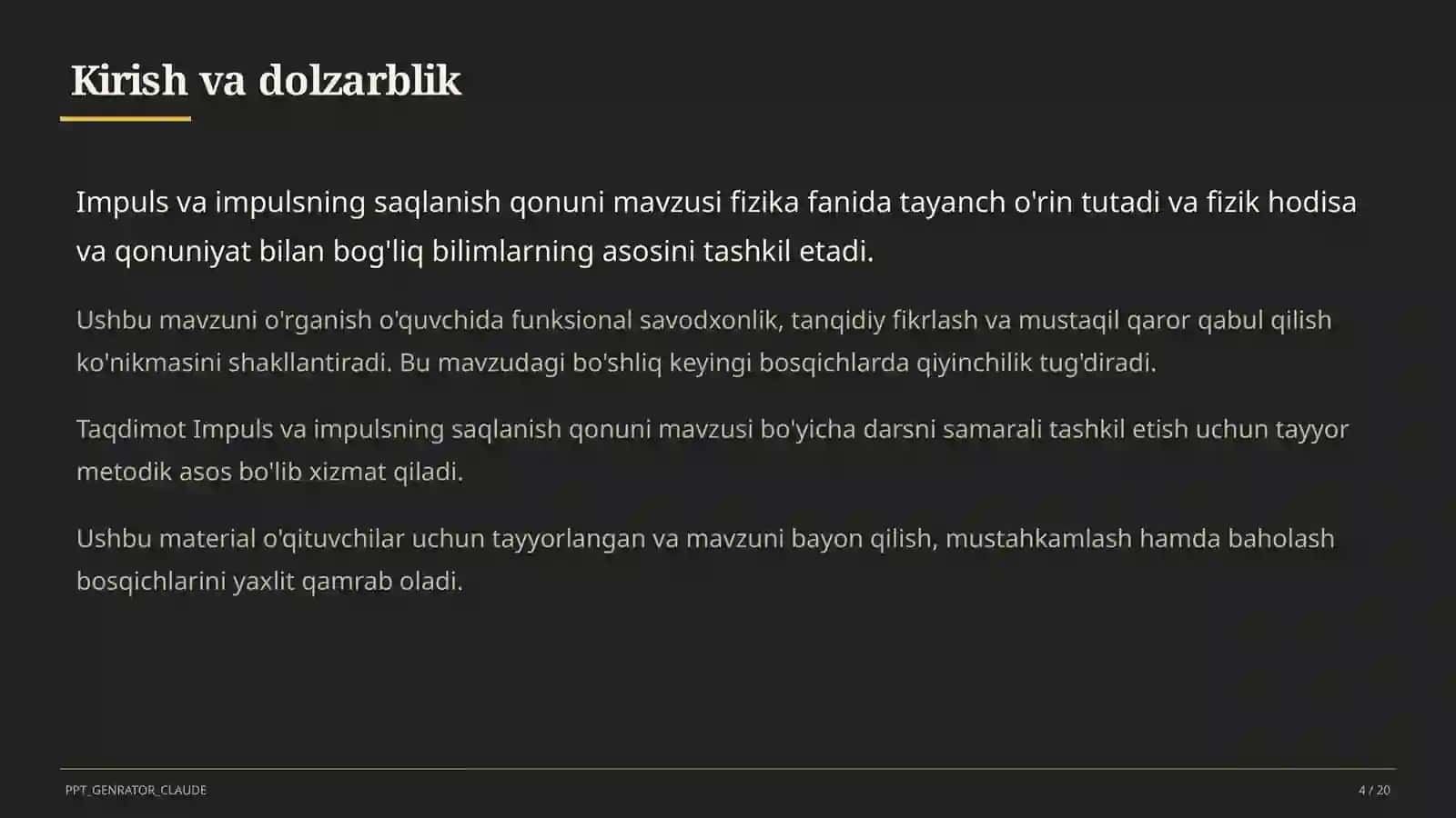 Impuls va impulsning saqlanish qonuni (9-sinf) 4