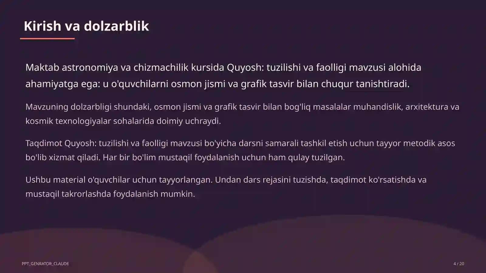 Quyosh: tuzilishi va faolligi (11-sinf) 4