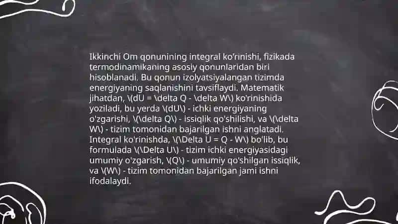 Om va Joul-Lens qonunlarining differensial va integral ko‘rinishlari 4