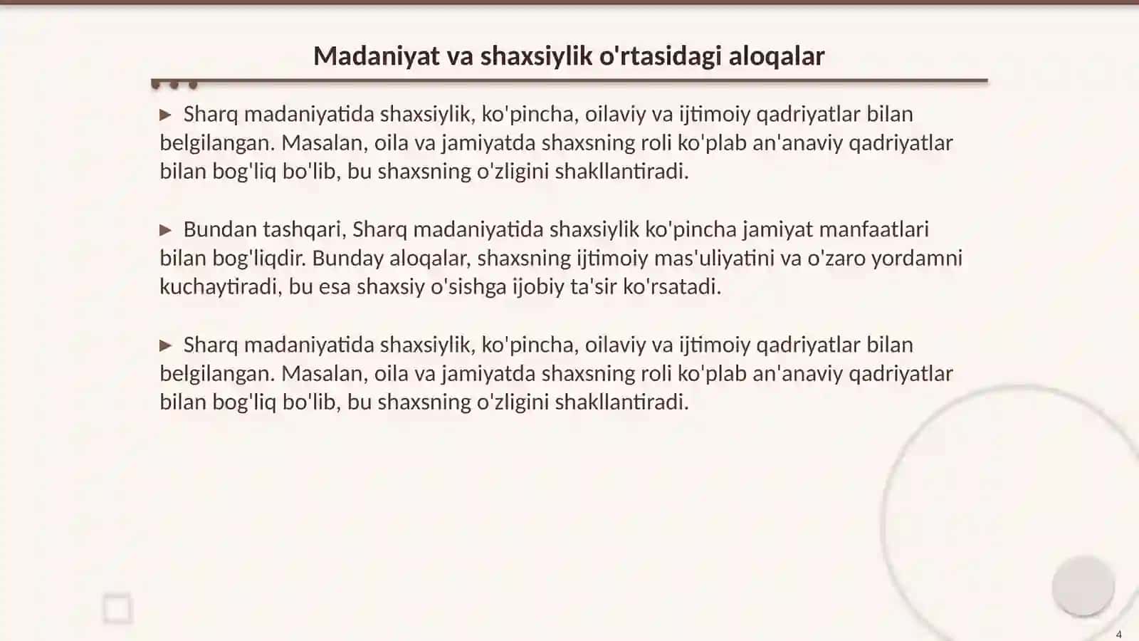 Sharq psixologiyasida shaxs muammosi 4