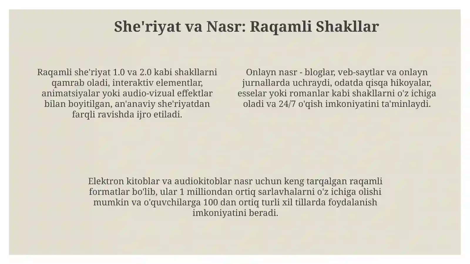 Internetdagi axborot resurslarining turlari (adabiy va badiiy janrlar) 4