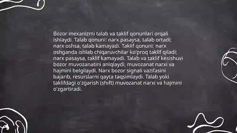 Bozor iqtisodiyotini shakllanishi va amal qilishi 4