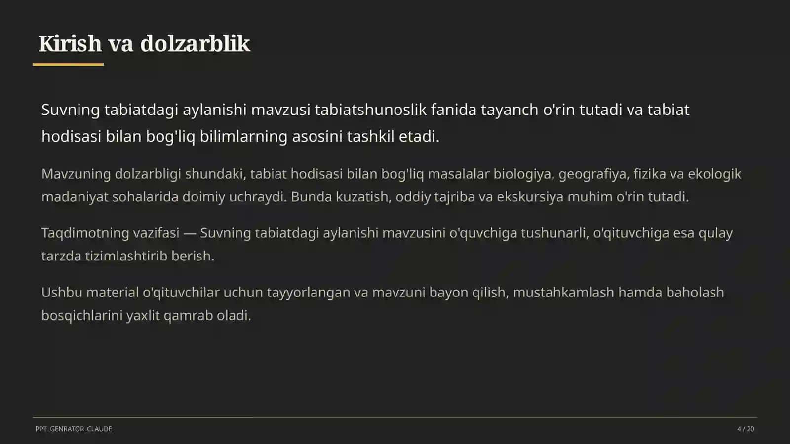 Suvning tabiatdagi aylanishi (2-sinf) 4