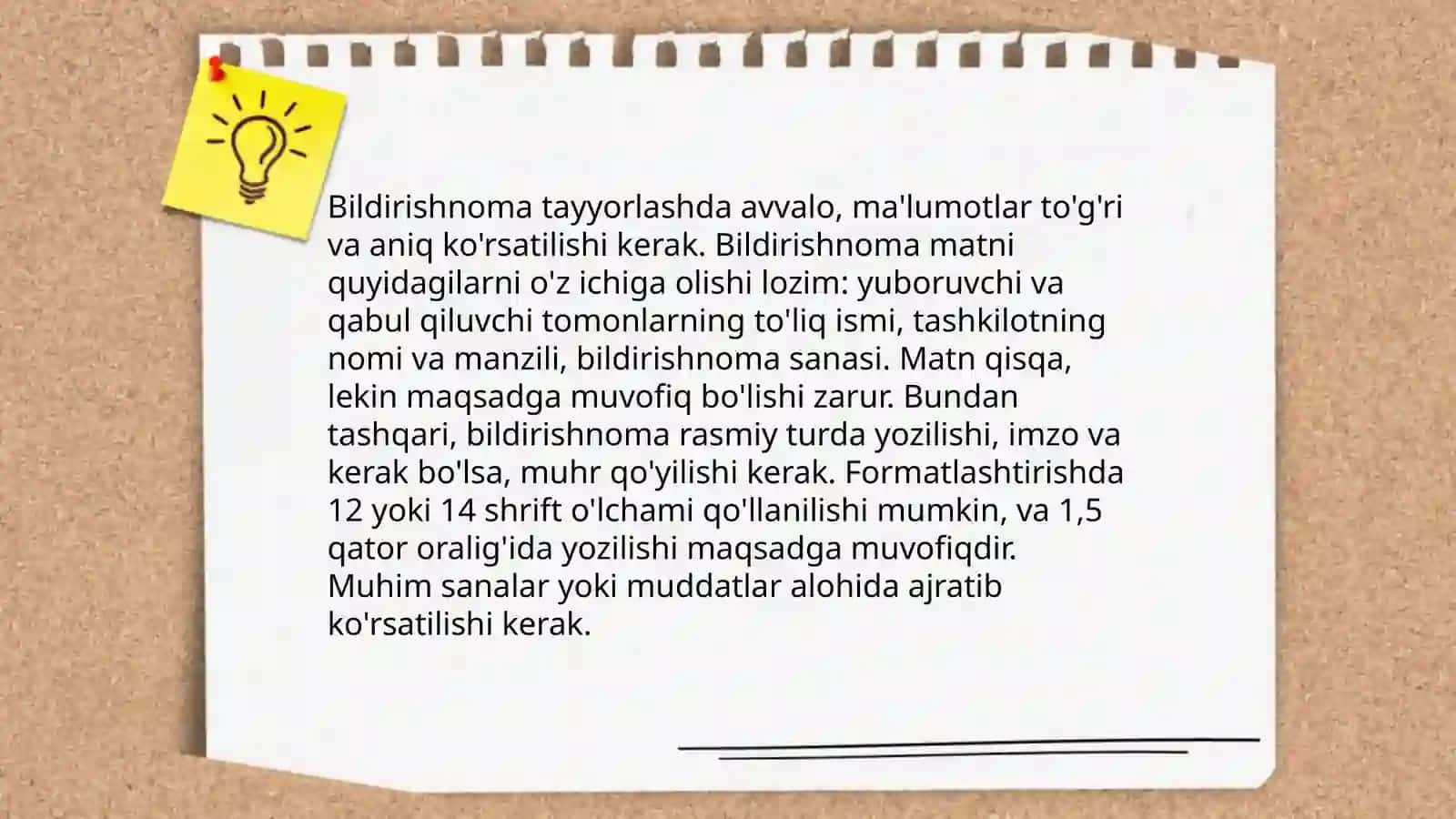 Bildirishnoma, vasiyatnoma va uning o'ziga xos xususiyatlari 4