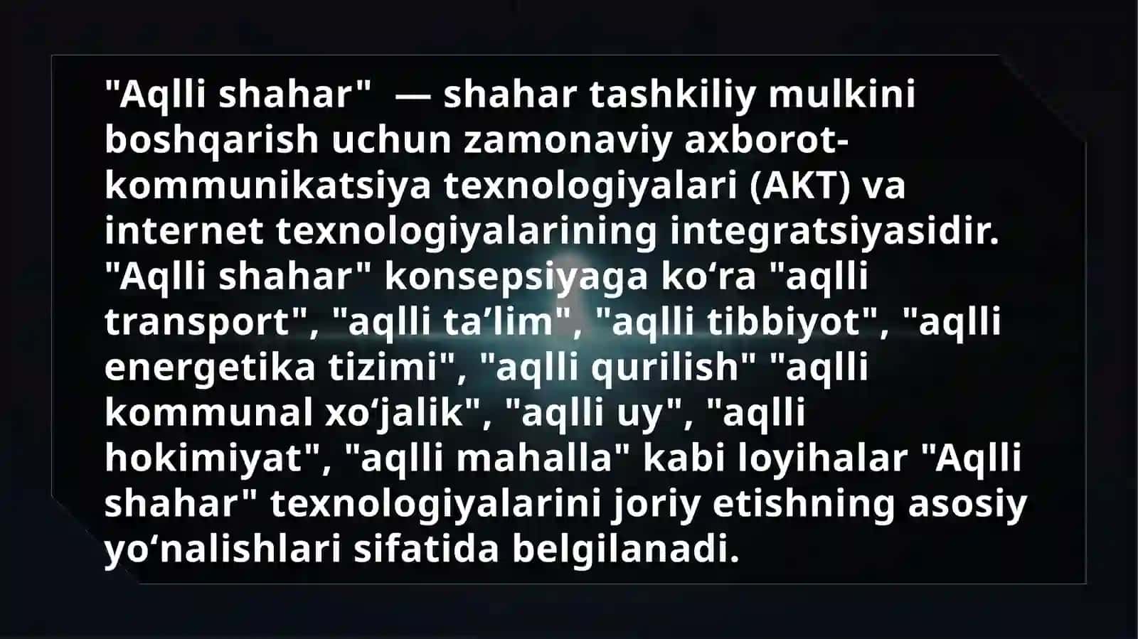 Aqlli shahar lar bo’yicha amalga oshirilayotgan ishlar 4