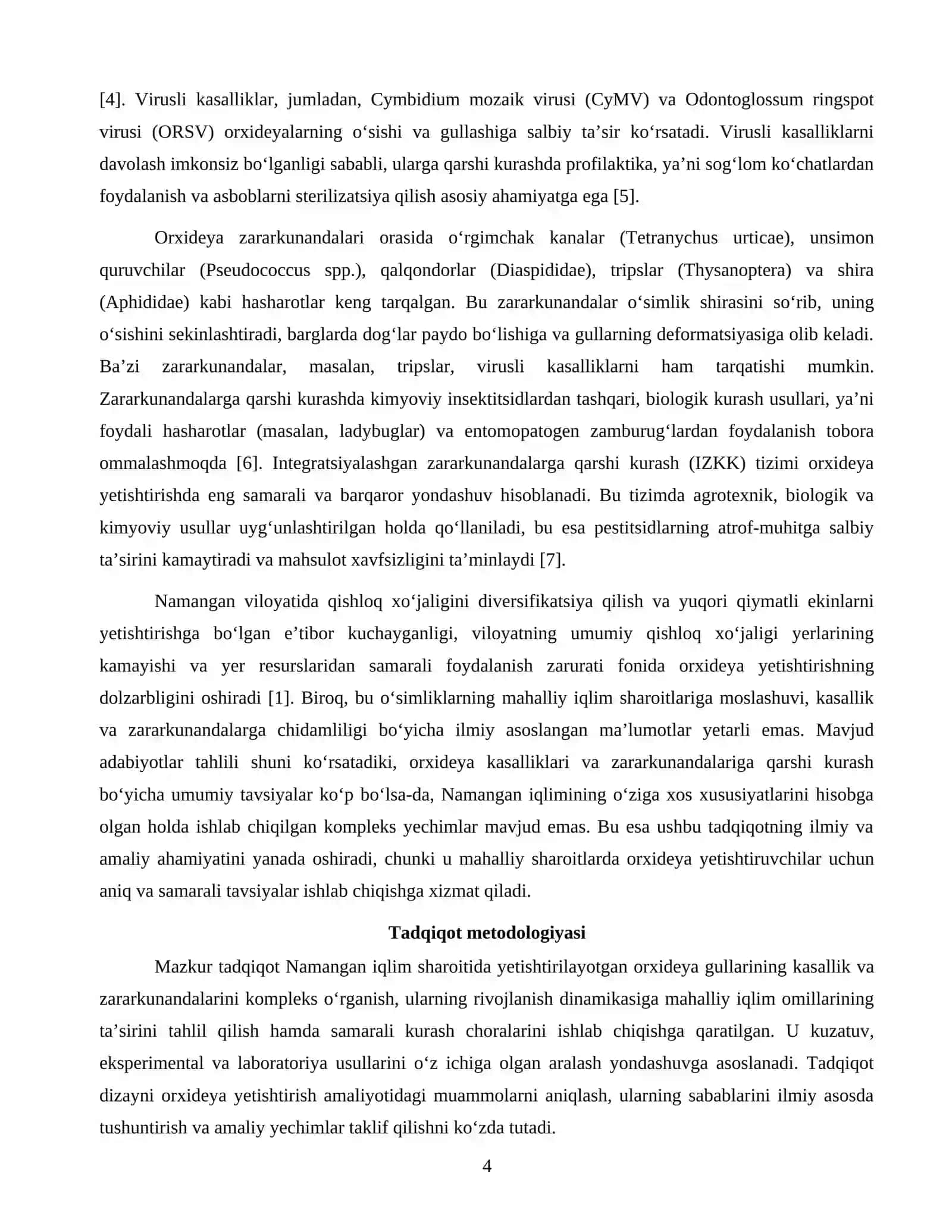 ORXIDEYA GULINI KASALLIK VA ZARARKUNANDALARI HAMDA QARSHI KURASH CHORALARI 4