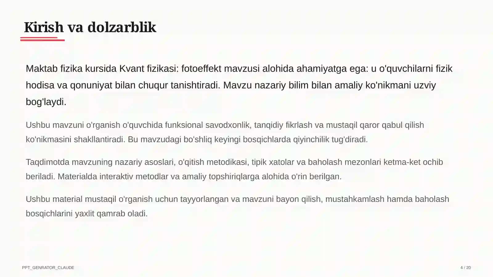 Kvant fizikasi: fotoeffekt (11-sinf) 4