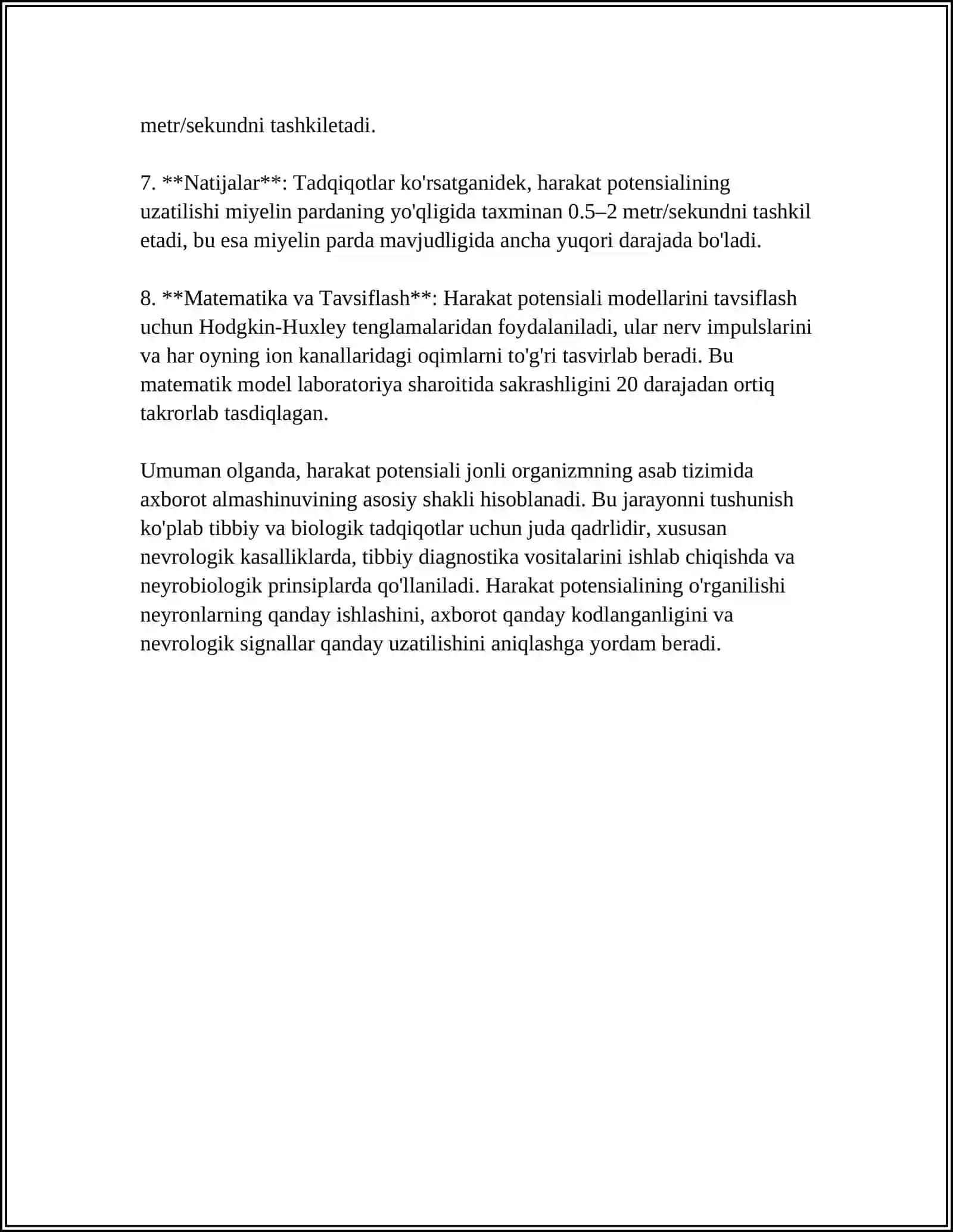 HARAKAT POTENSIALI VA UNING BIOLOGIK JARAYONLARDAGI AHAMIYATI 4