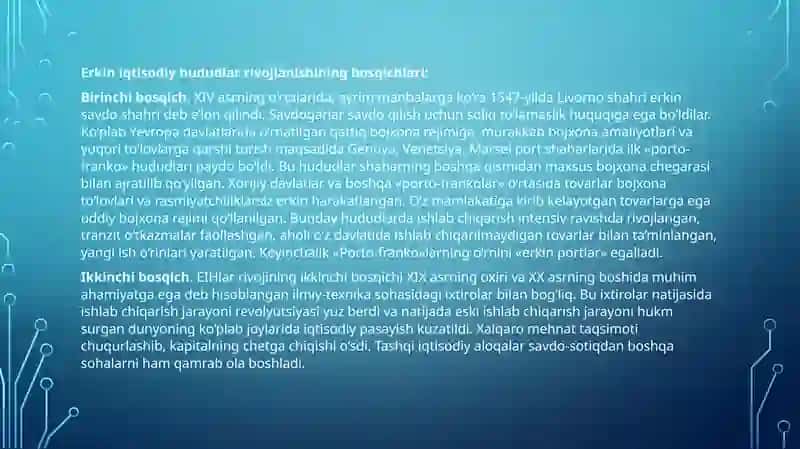 Jahon iqtisodiyotida erkin iqtisodiy hududlarning o`rni 4