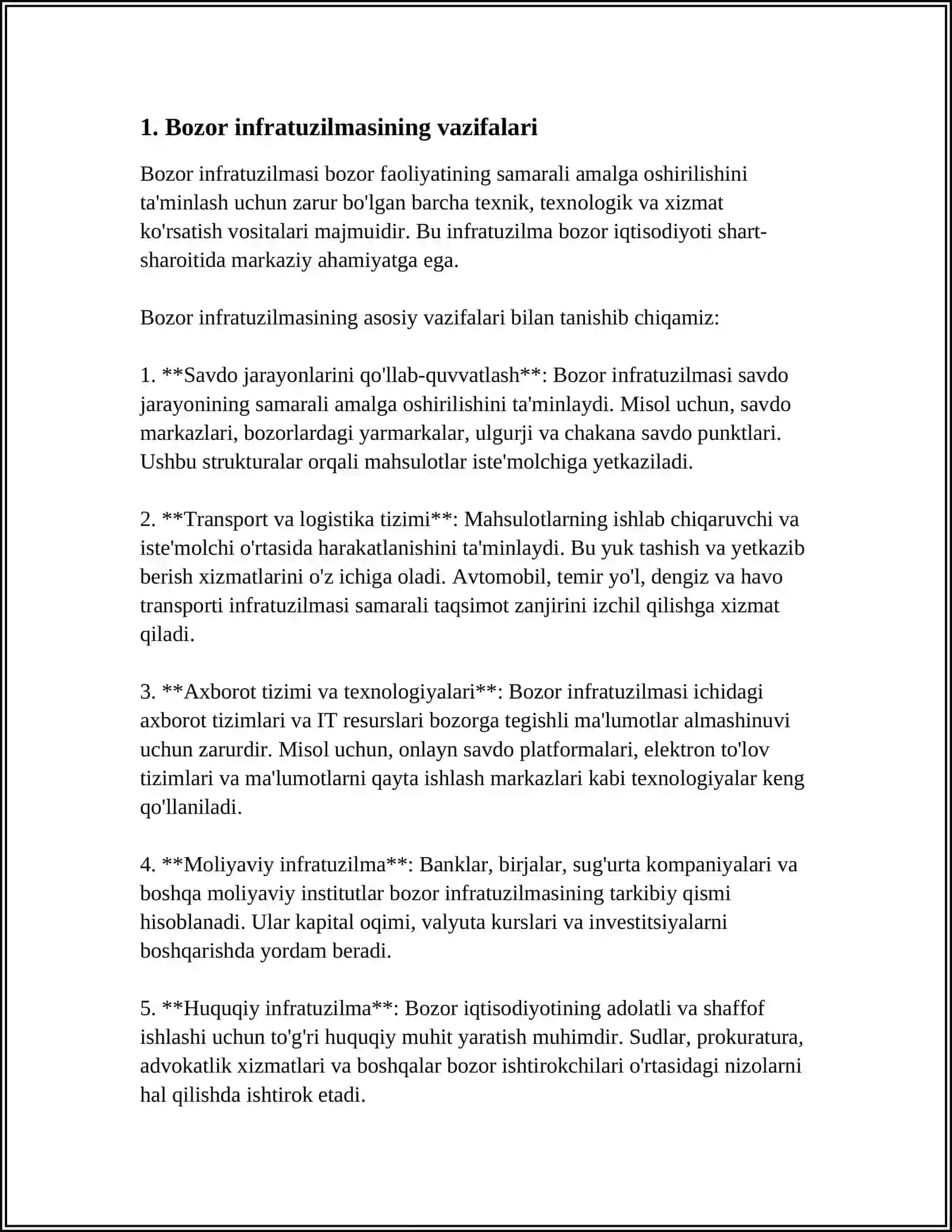 BOZOR INFRATUZILMASI VA UNING UNSURLARI 4
