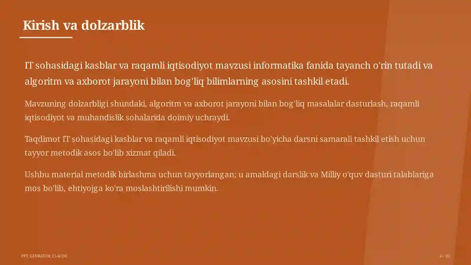 Informatika va axborot texnologiyalari (5–11) — metodik birlashma uchun 4
