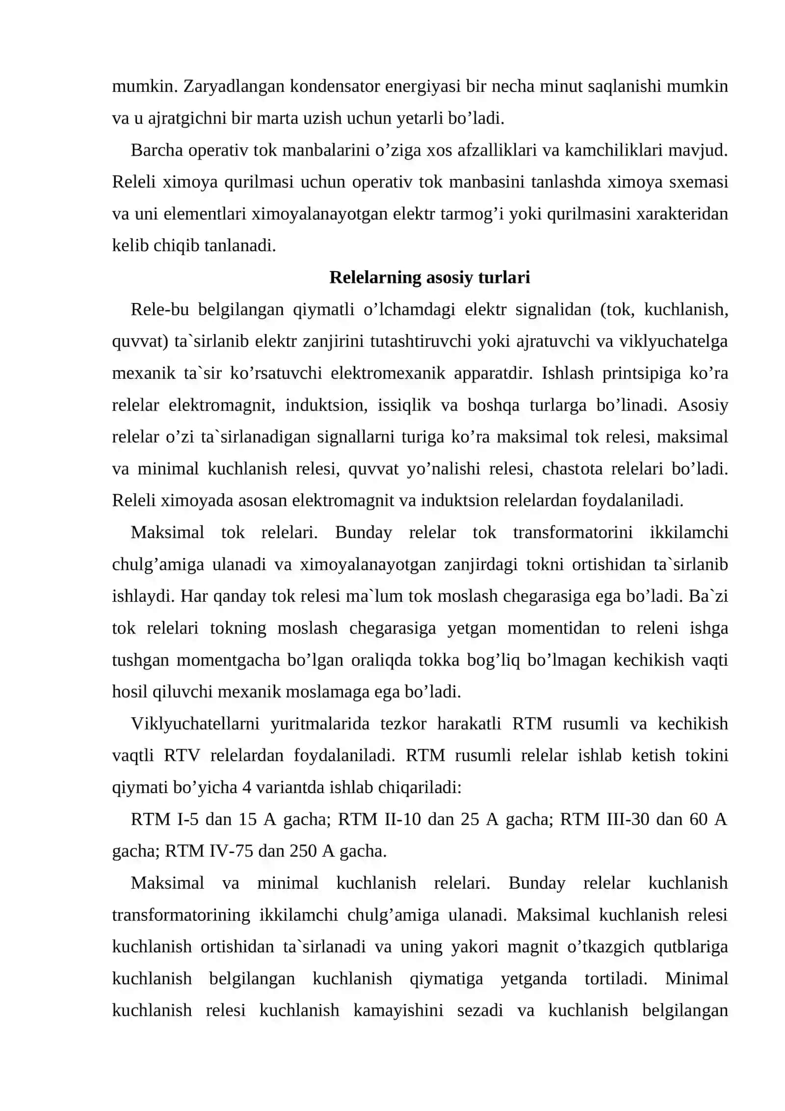 Releli ximоya va оperativ tоk manbalari 4