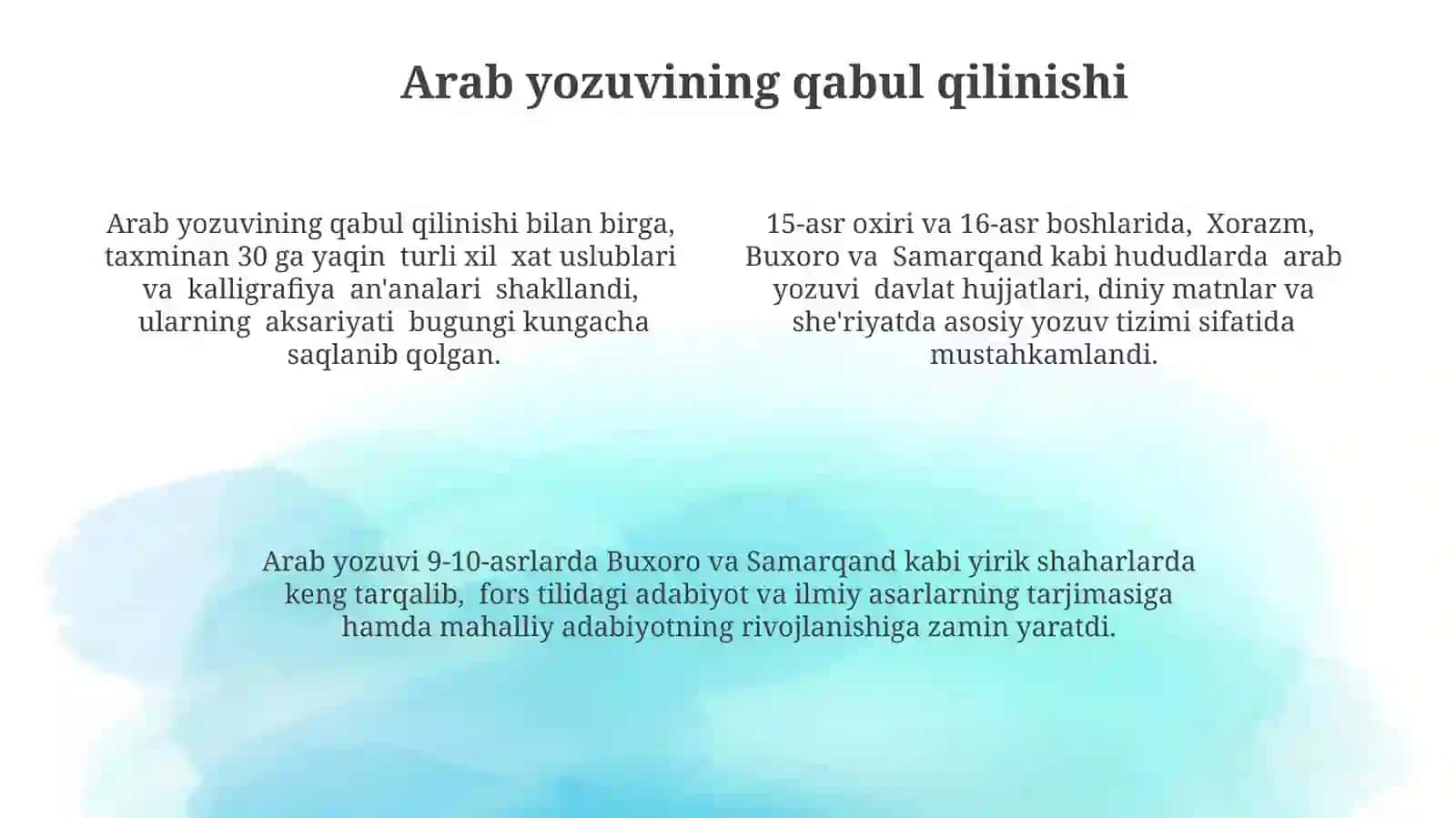 O'zbek tilining yozuv tizimlari taraqqiyoti 4