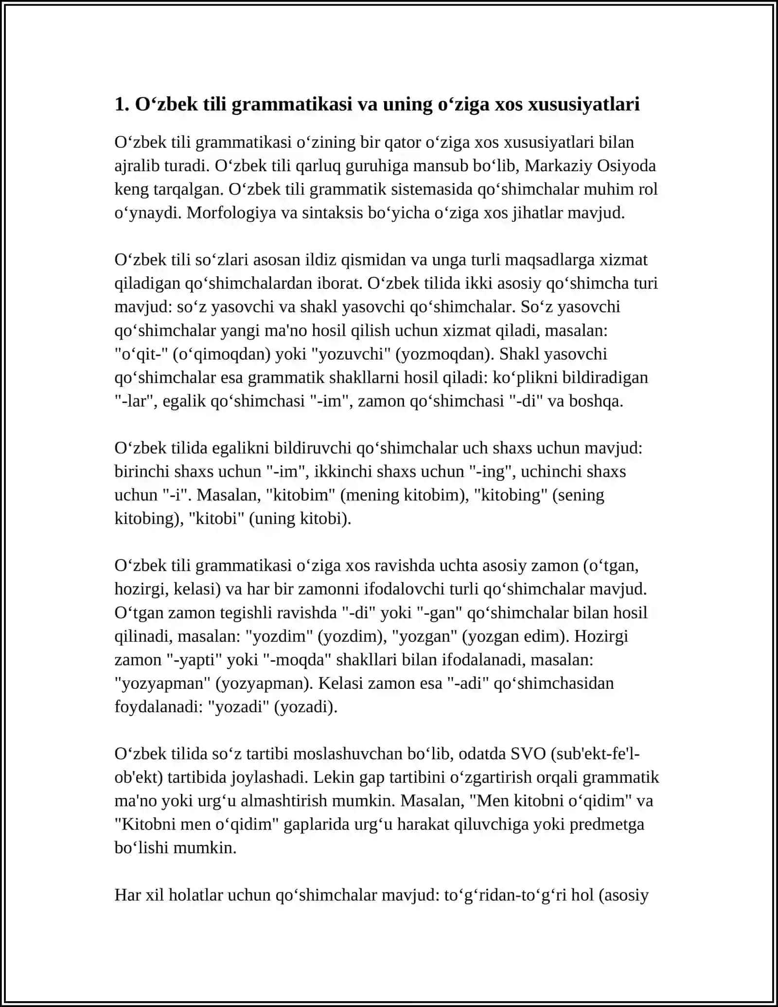 Oʻzbek tili grammatikasi va uning oʻziga xos xususiyatlari 4