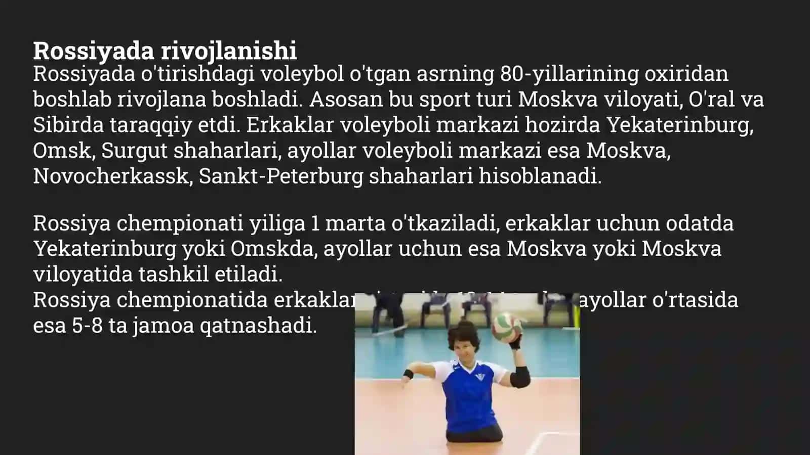 Imkoniyati cheklanganlar uchun o'tirib voleybol o'ynash 4