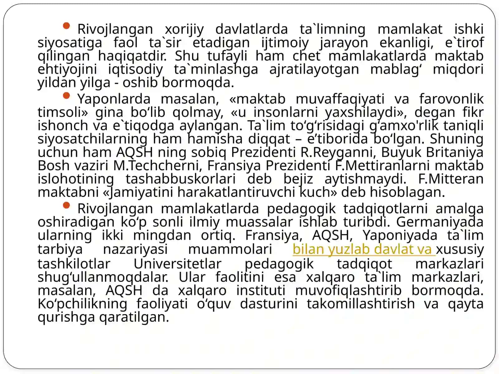 Yurt chog'ida ta'lim berishda qamrab olgan metodiklar 4