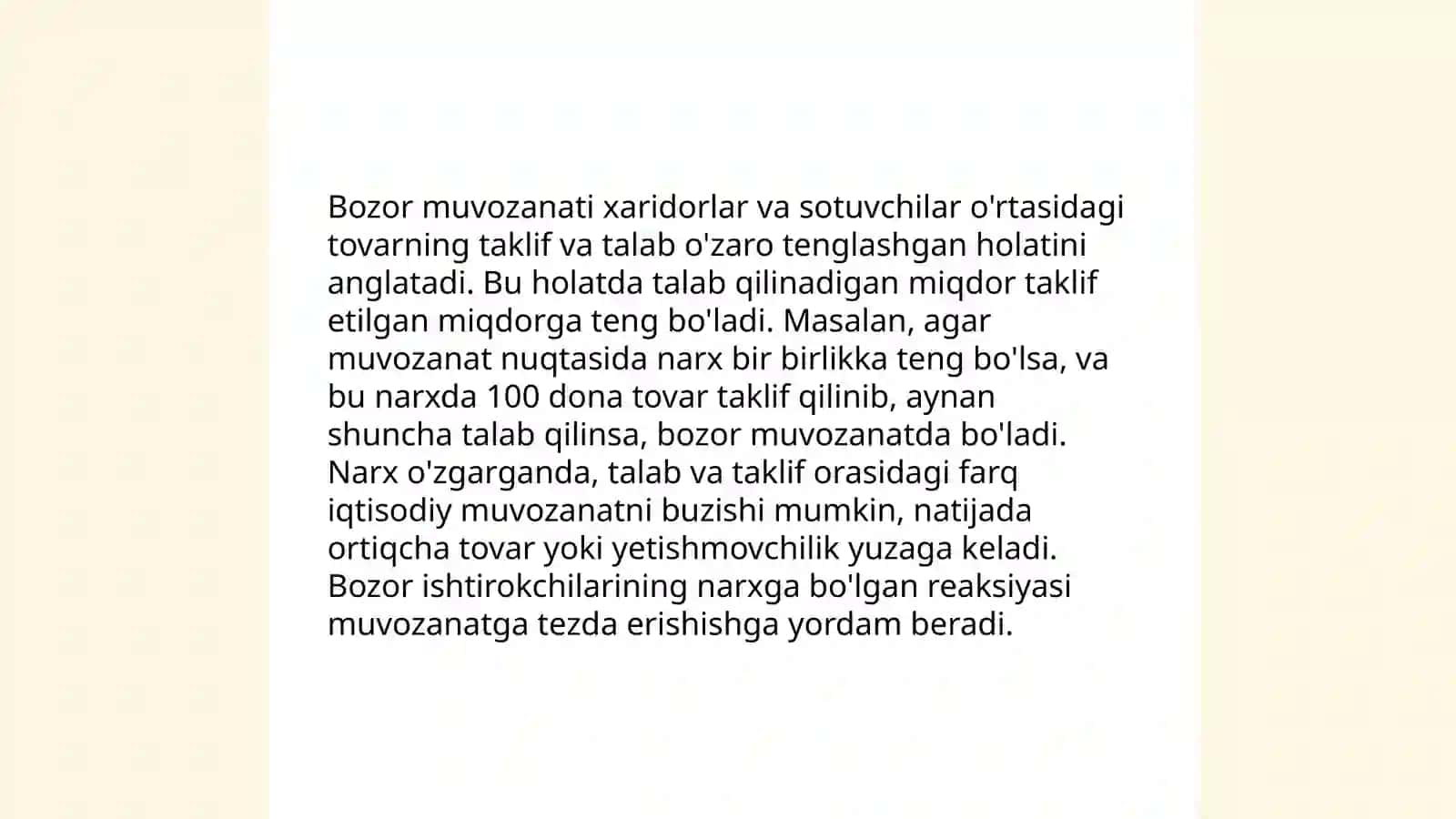 Talab va taklif qonuniga ko‘ra narx belgilash usullari 4