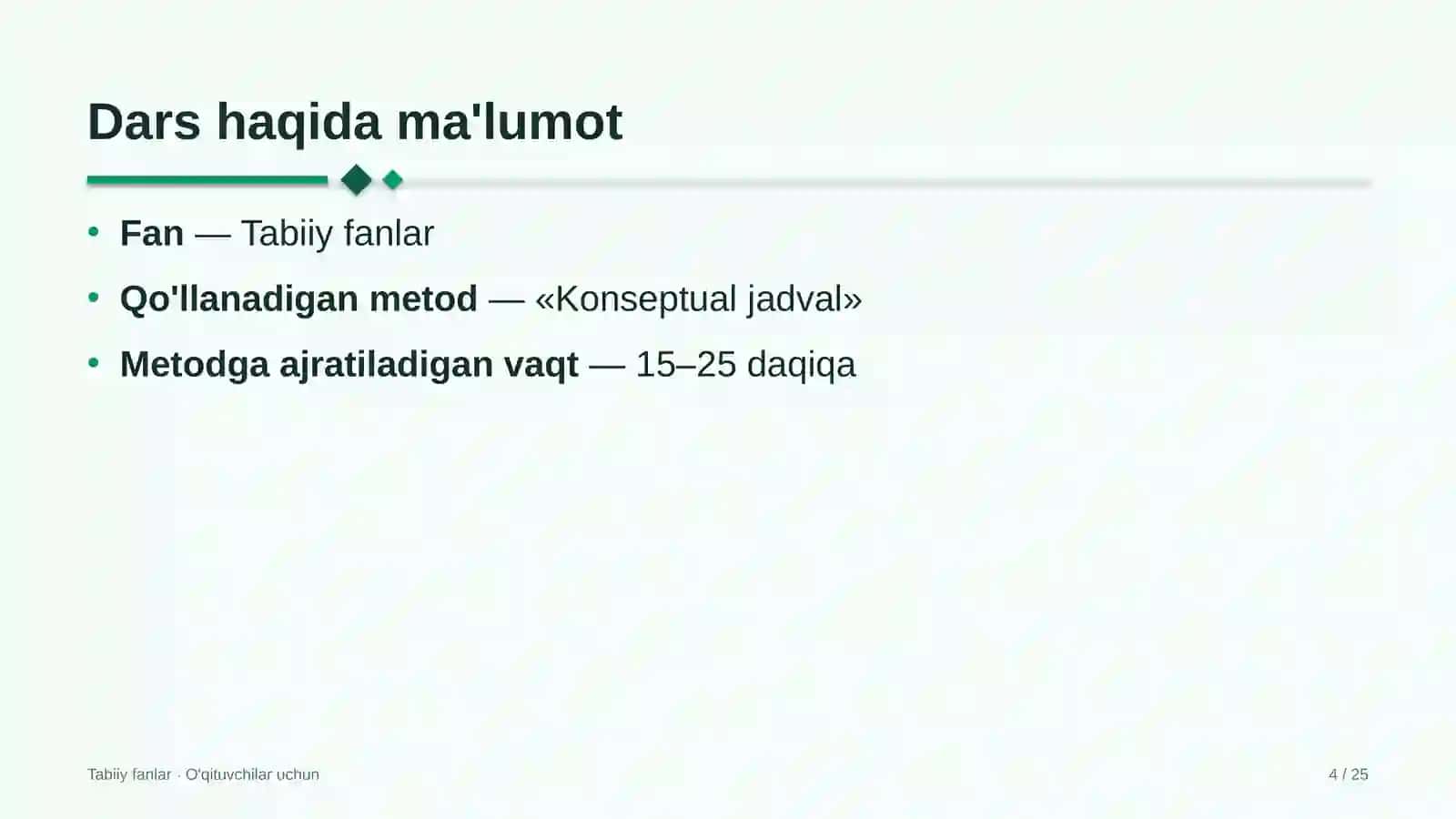 tabiiy fanlar darslarida konseptual jadval metodidan foydalanish 9179 4