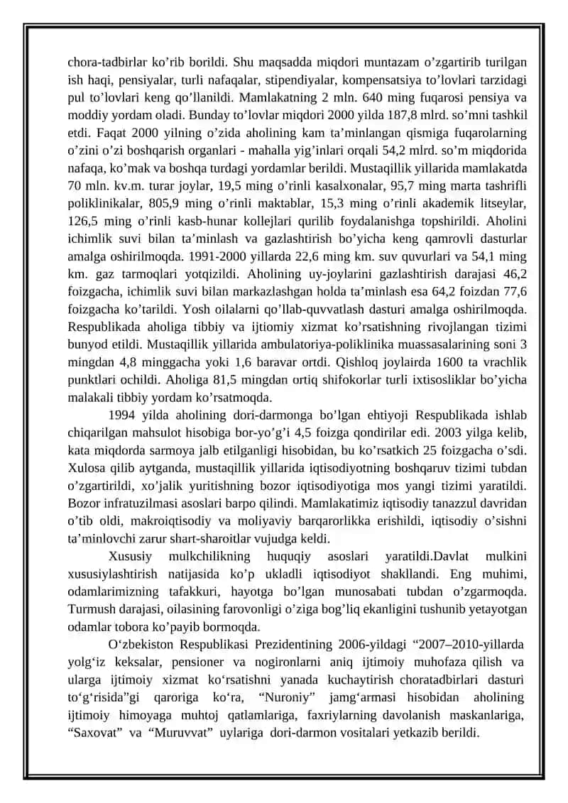 KUCHLI IJTIMOIY SIYOSAT KONSEPSIYASINING SHAKLLANISHI, BOSQICHLARI VA RIVOJLANTIRILISHI.    MANZILLI IJTIMOIY HIMOYA TIZIMINING YARATILISHI. 4