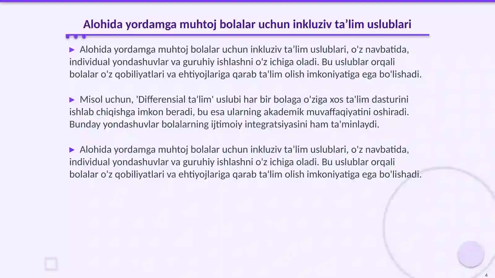 Inkluziv ta’lim modellari: tahlili va xususiyatlari 4