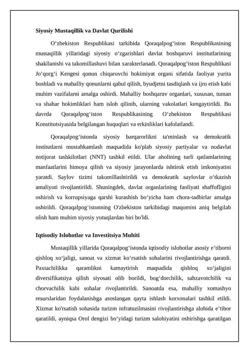 Mustaqillik yillarida Qoraqalpog'iston Respublikasi 4