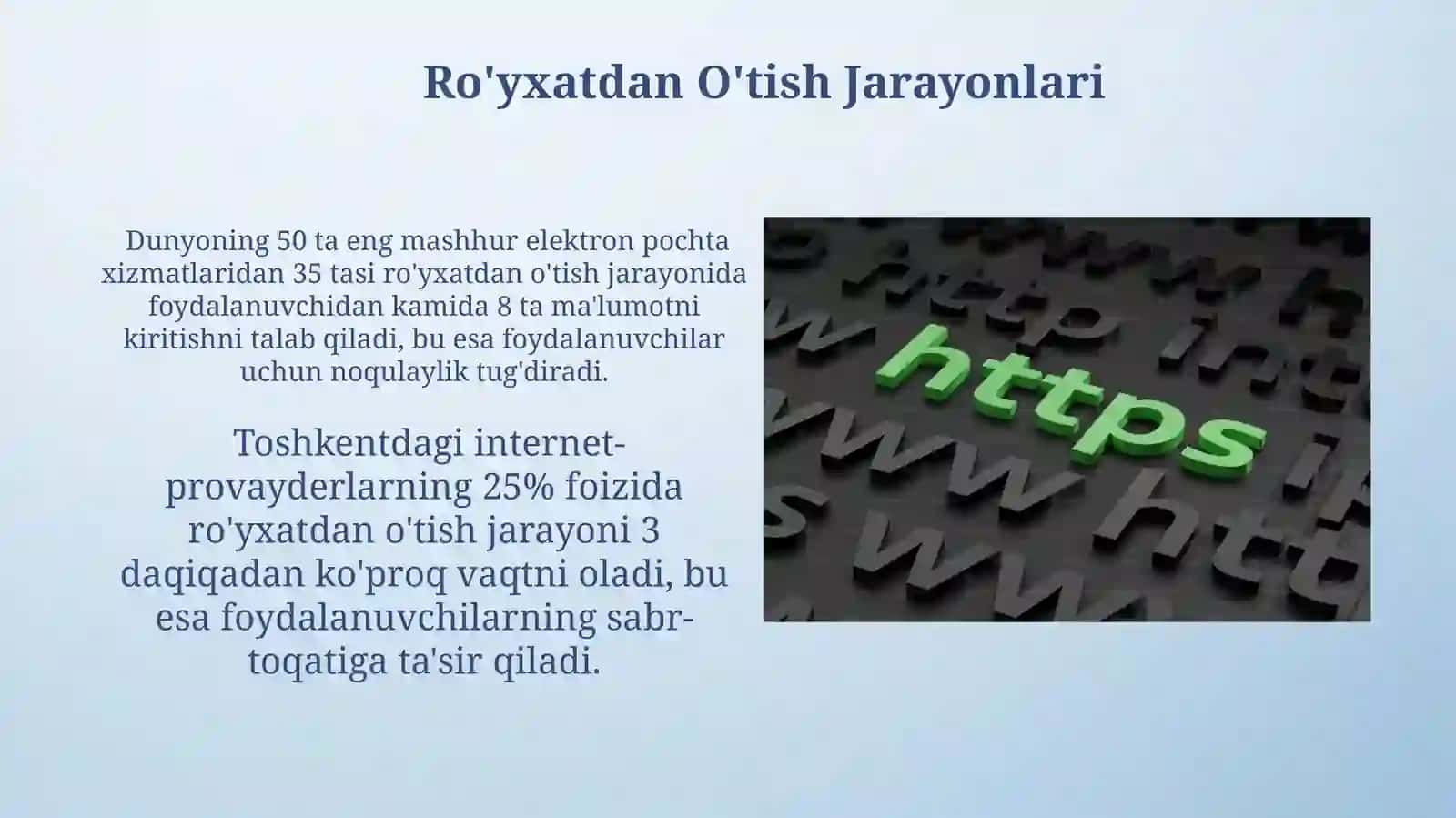 Internet tarmoqda foydalanuvchilar ròyxatdan òtish. Elektron pochta xizmati 4