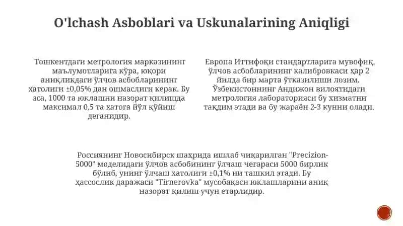 Tirnerovka musobaqa yuklamalari nazorati metrologik asoslari 4