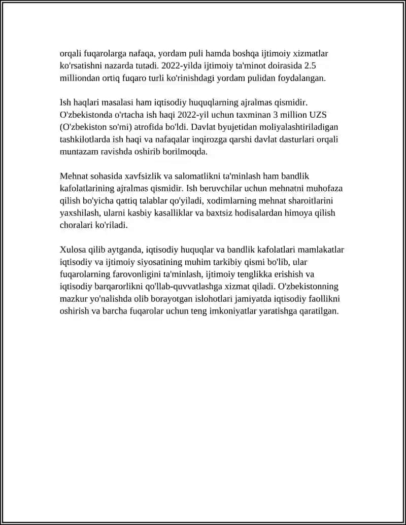 IQTISODIY, IJTIMOIY, MADANIY VA EKOLOGIK HUQUQLAR 4
