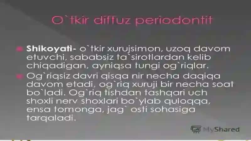 Klinik endodontiya fanidan tayyorlagan mustaqil ishi 4