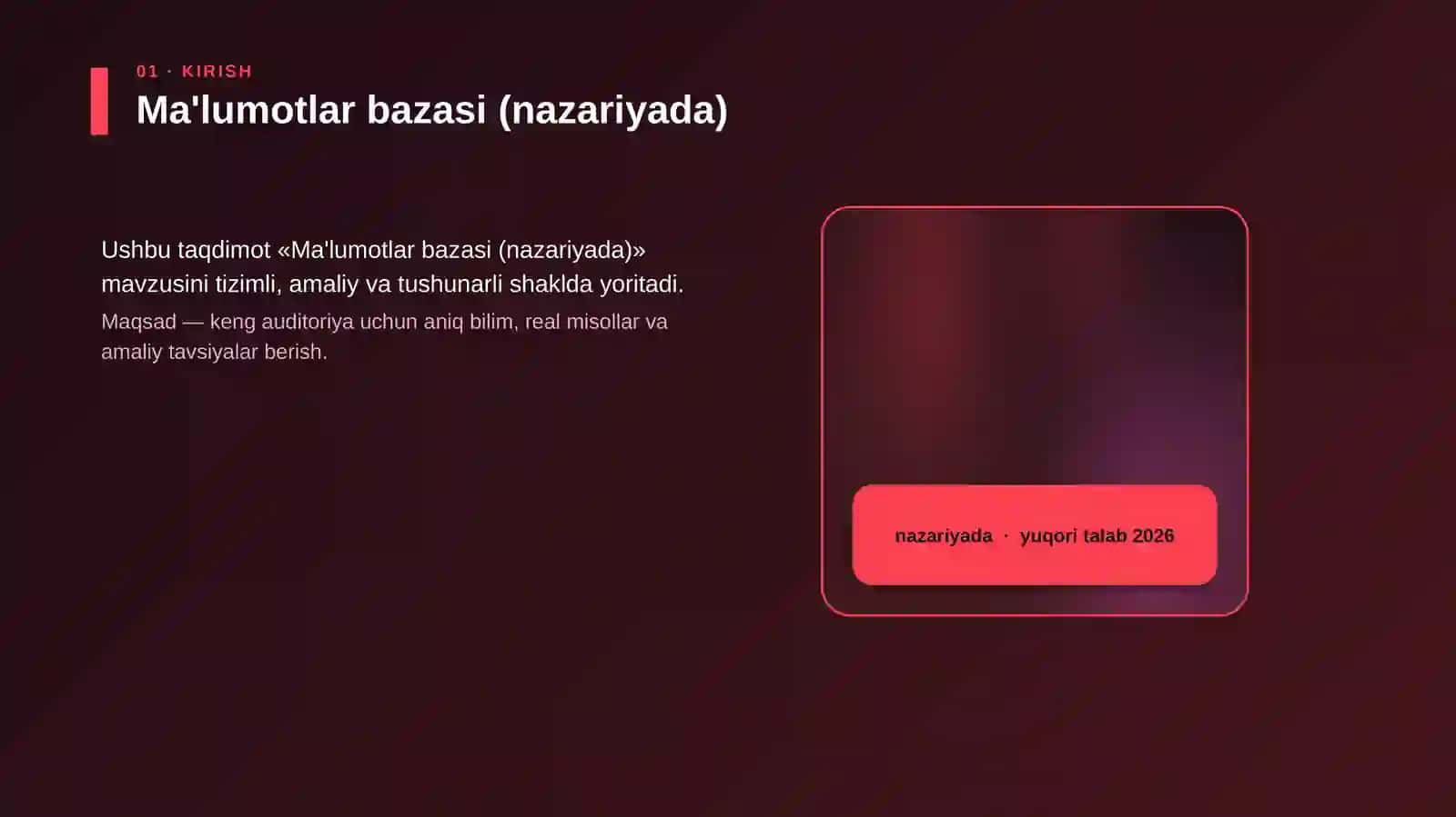 Ma'lumotlar bazasi (nazariyada) 4