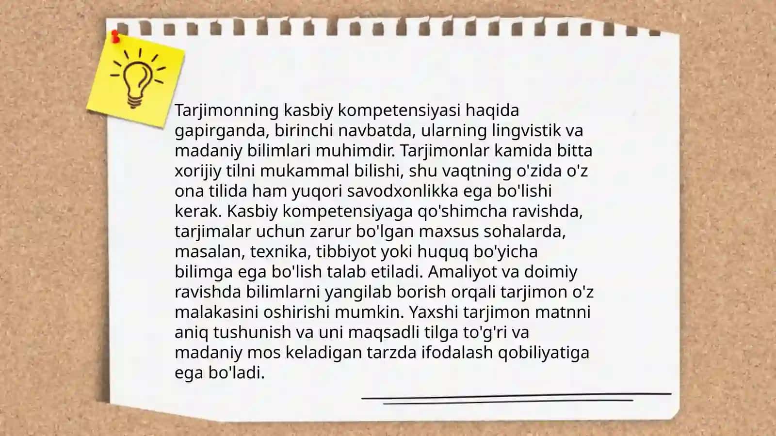 tarjimonning lingvistik va kasbiy kompetensiyalari. Tarjimon etiketi 4