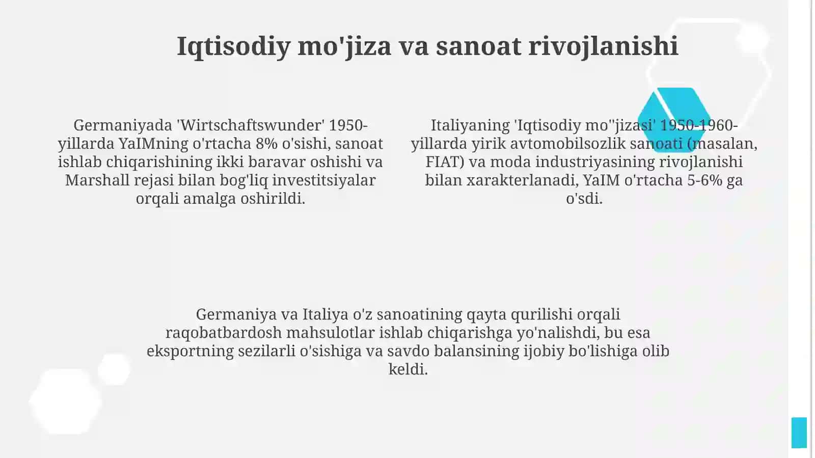 Urushdan keyingi siyosiy manzara va Marshall rejasi 4