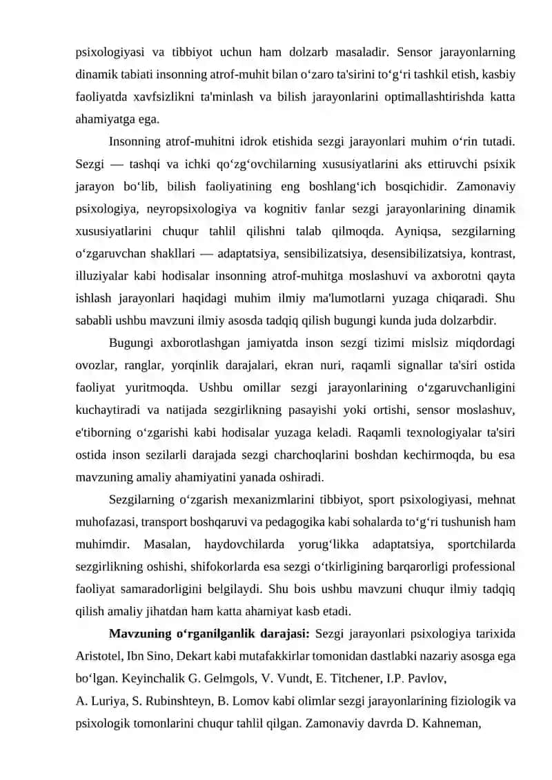 Sezgilarning o‘zgaruvchan shakllari 4