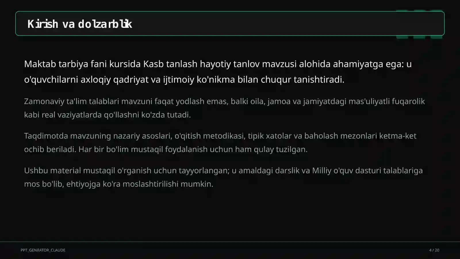 Kasb tanlash hayotiy tanlov (9-sinf) 4