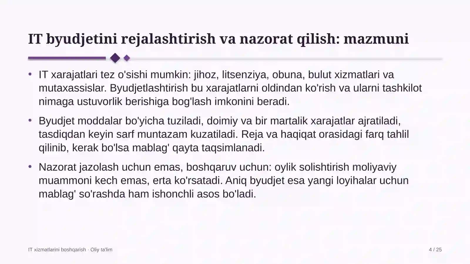tom yopish ishlarida axborot texnologiyalari byudjetini rejalashtirish va nazorat qilish 1165 4