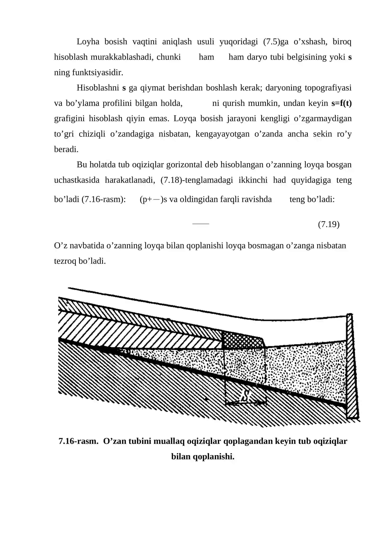 Inshoot yuqori bеtini loyqaga to’lish vaqtini umumiy xolat uchun hisoblash 4