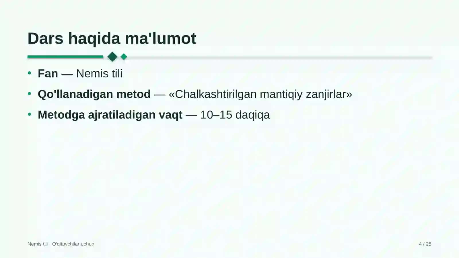 nemis tili darslarida chalkashtirilgan mantiqiy zanjirlar metodidan foydalanish 9561 4