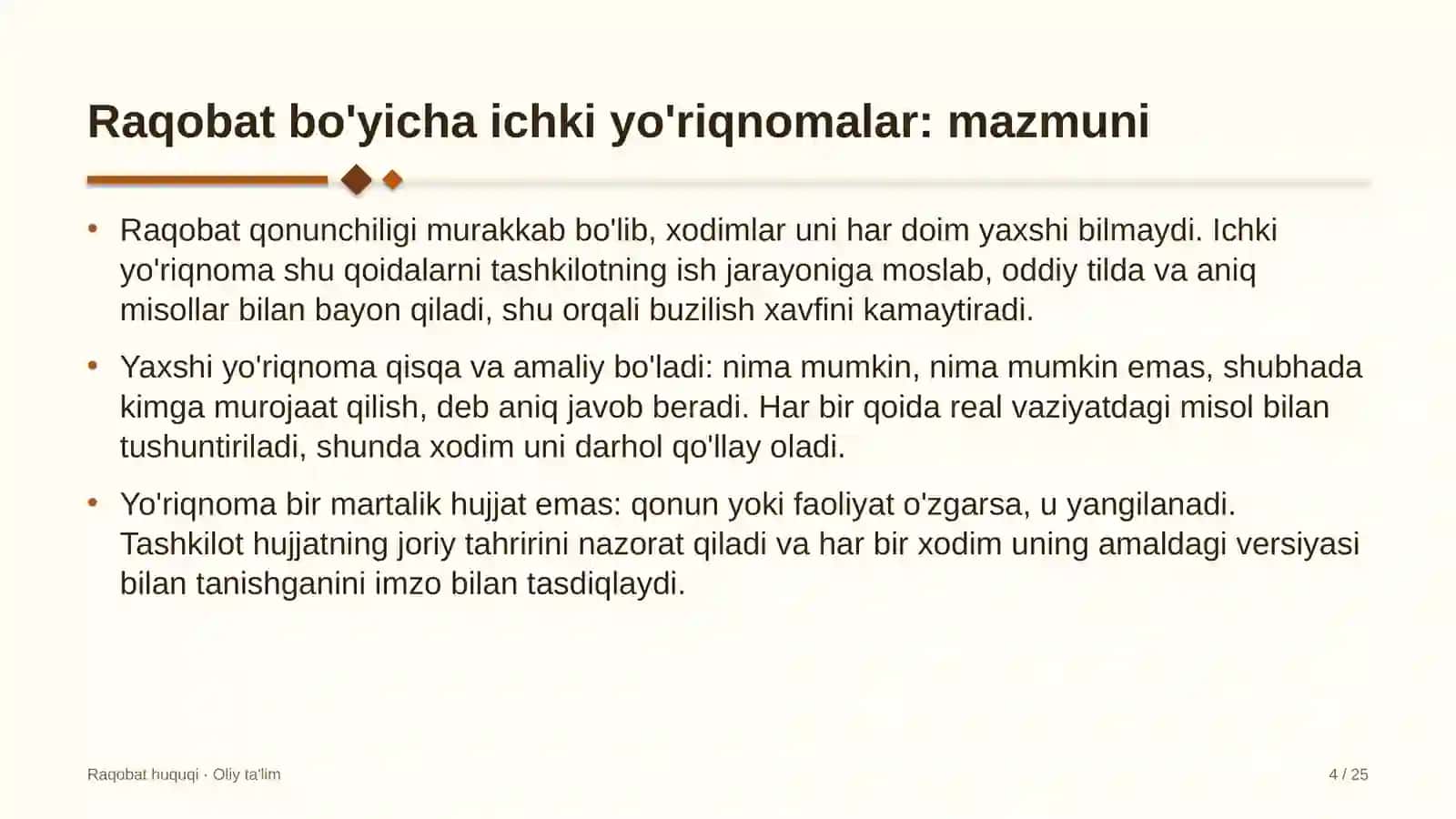 rieltorlik agentliklarida raqobat bo'yicha ichki yo'riqnomalarni ishlab chiqish 4958 4