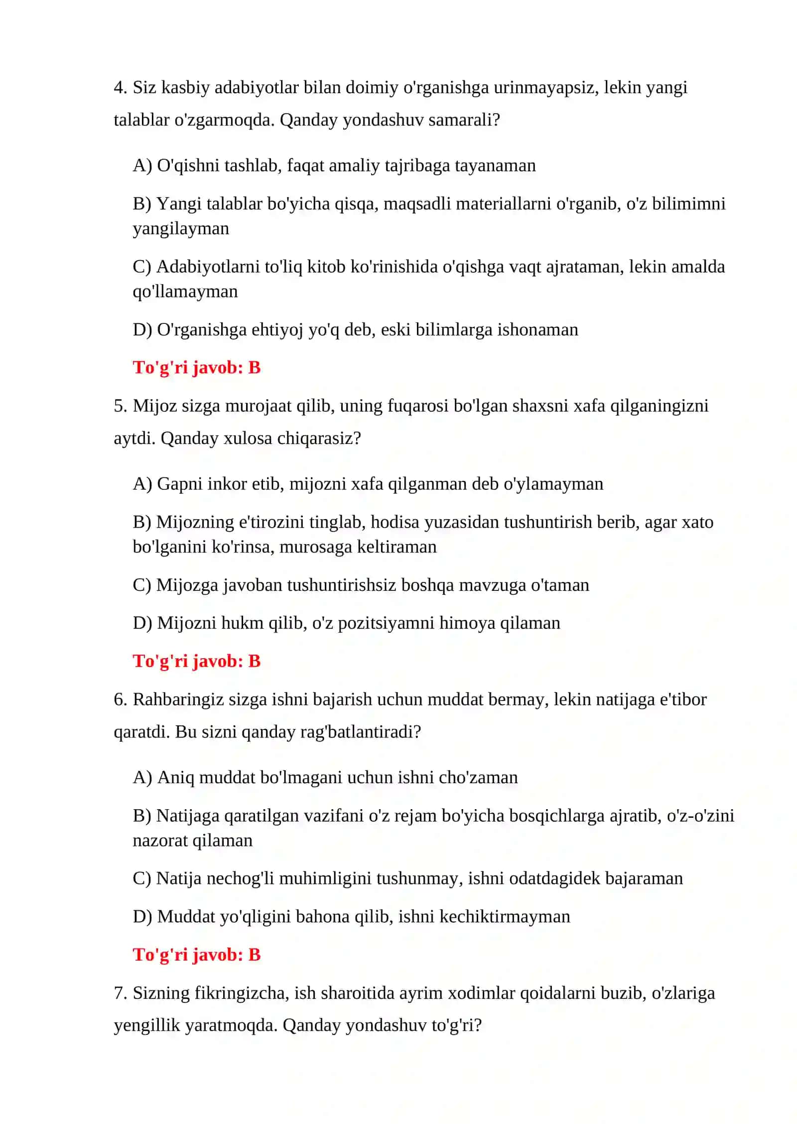 BOJXONA XODIMLARI PSIXOLOGIK TESTLARI 4