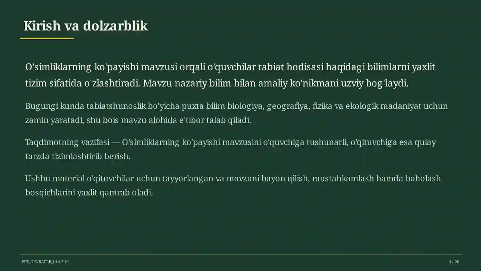 O'simliklarning ko'payishi (3-sinf) 4