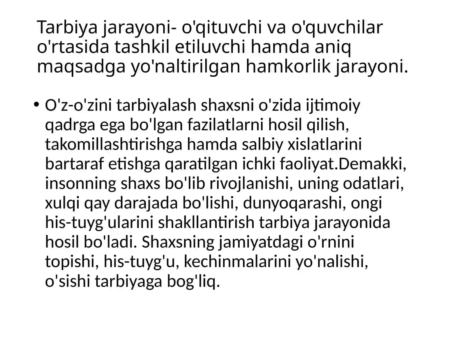 TARBIYA JARAYONI 4