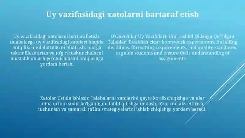 O'Quvchilar Uy Vazifalari 4
