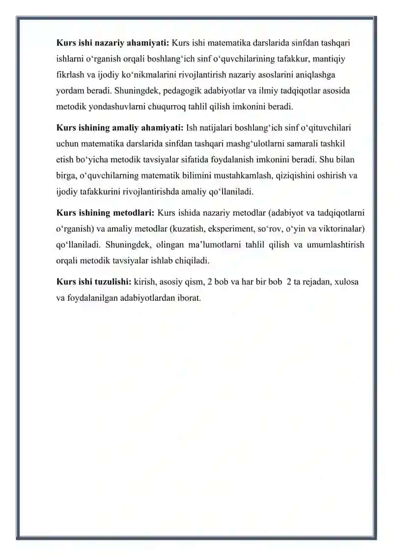 Matematika darslarida sinfdan tashqari ish turlari (3-4-sinf) 4