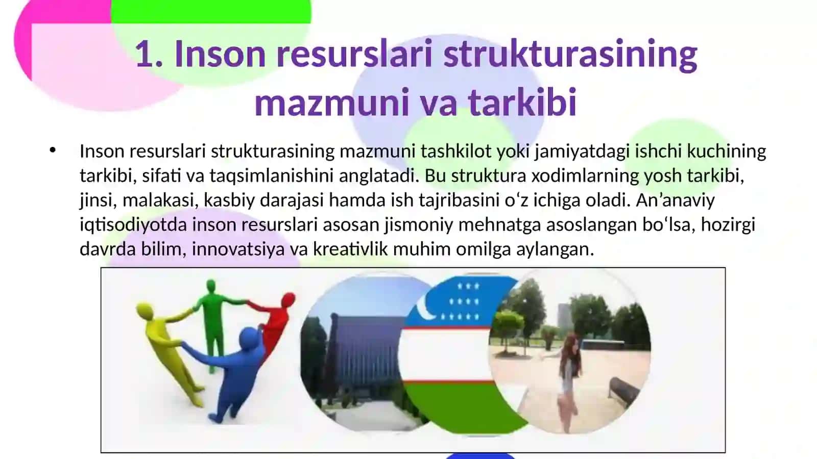 Inson resurslari strukturasida ro'y berayotgan o'zgarishlarning asosiy xususiyatlari 4