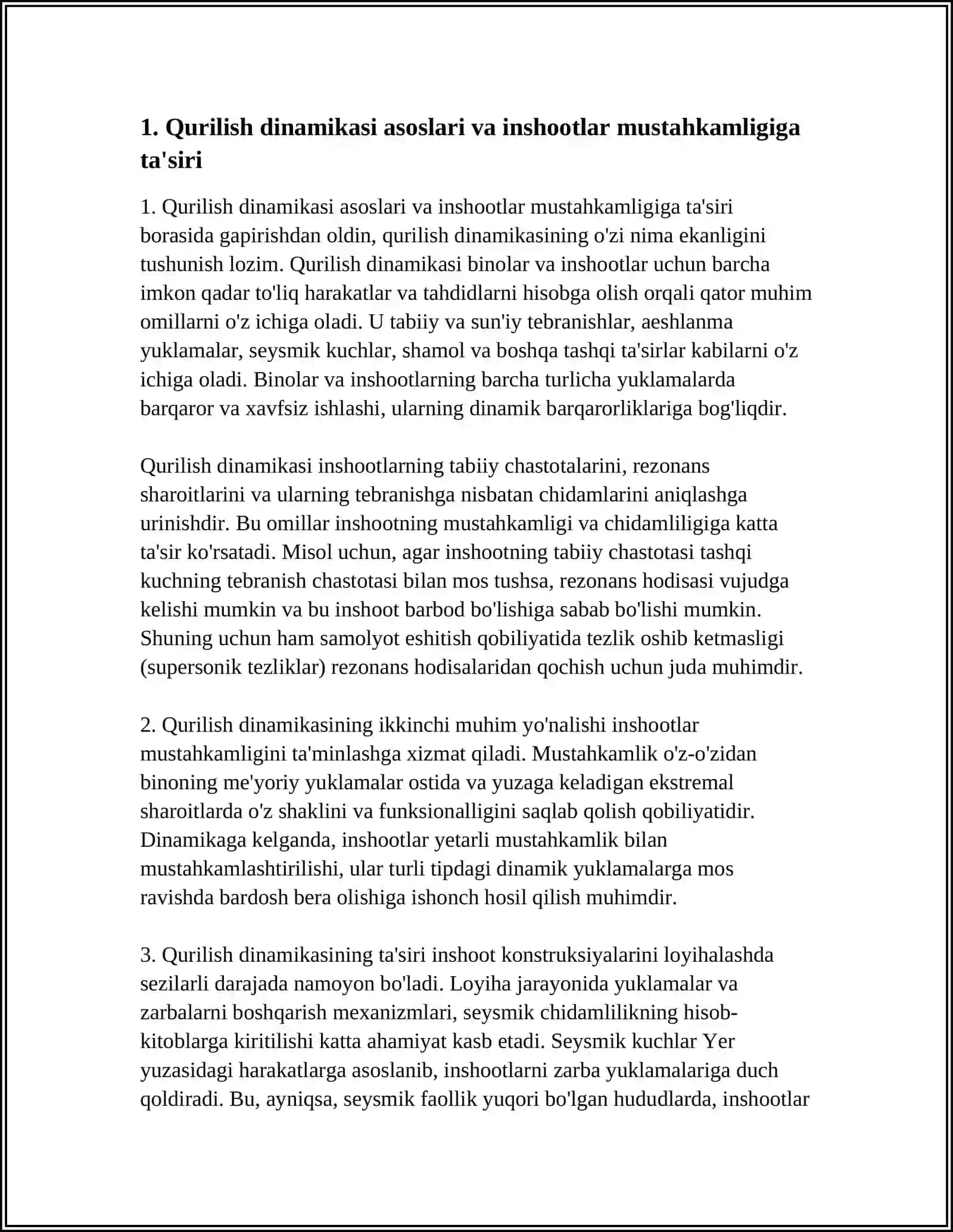INSHOOTLAR MUSTAHKAMLIGINI TA'MINLASHDA QURILISH DINAMIKASINING AHAMIYATI 4