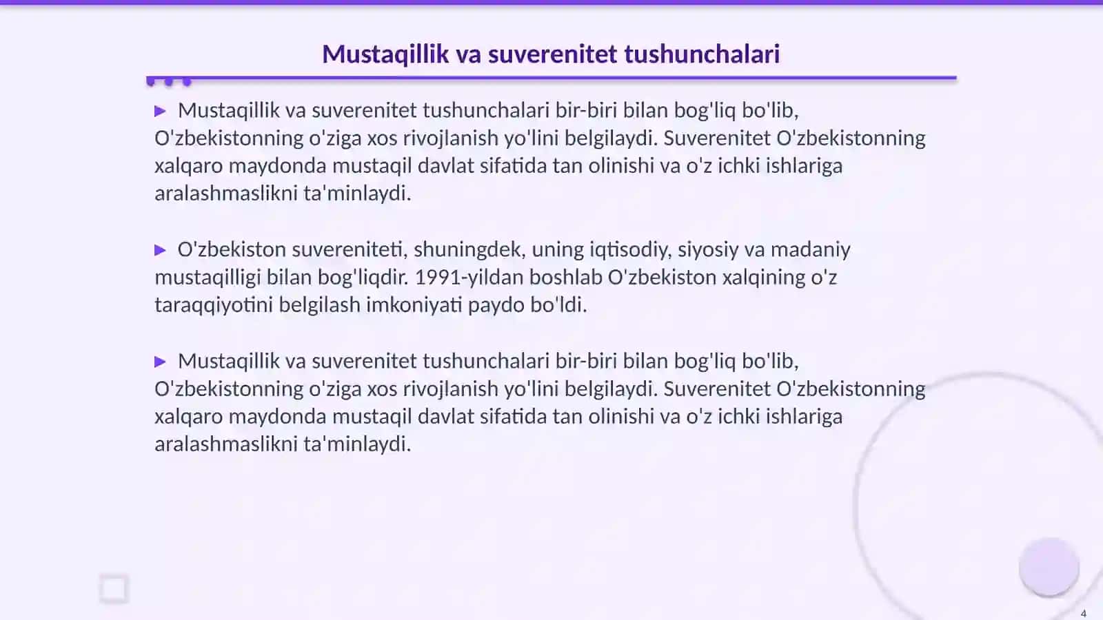 O'zbekistonning Mustaqillik Tarixi 4